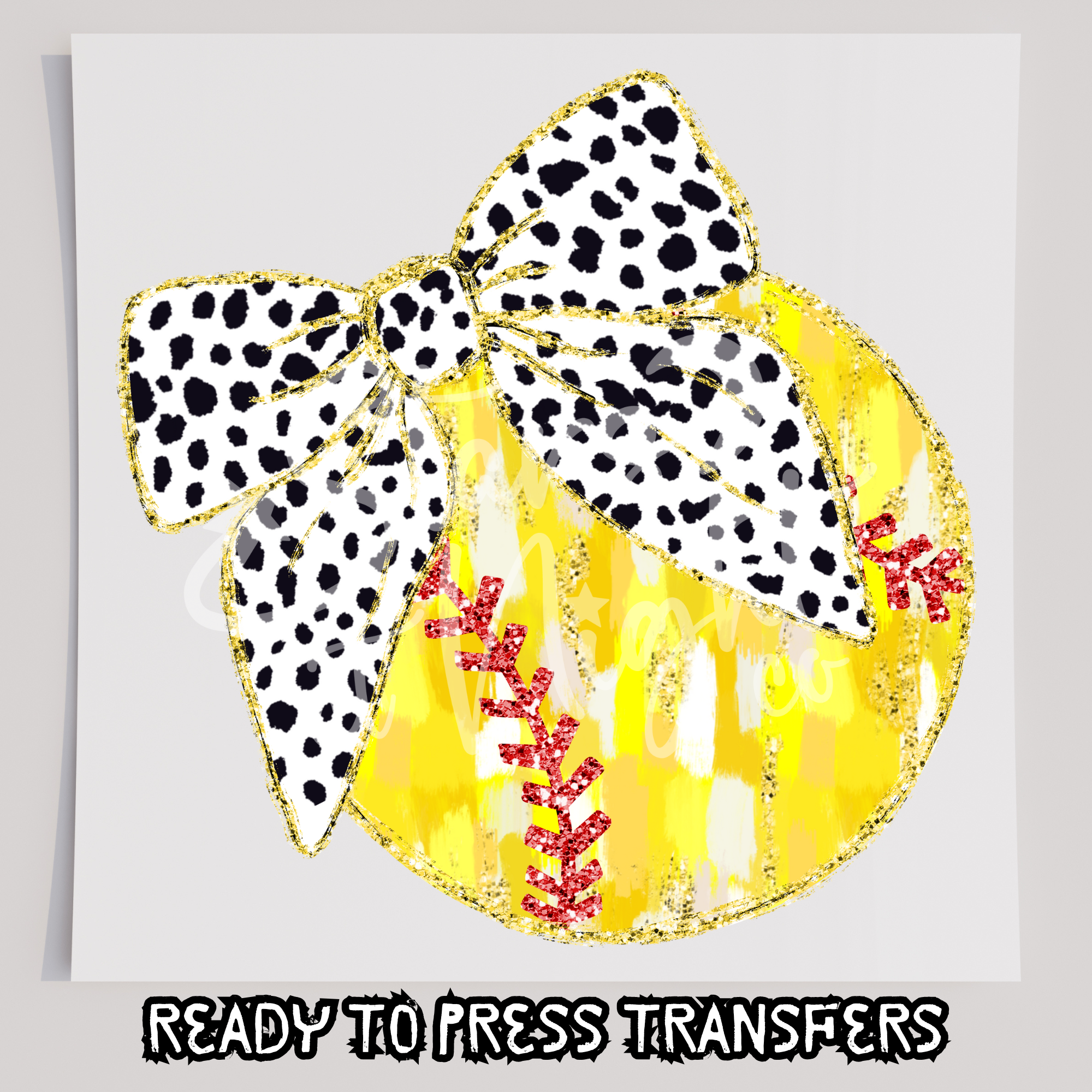 Faux Glitter Coquette Softball