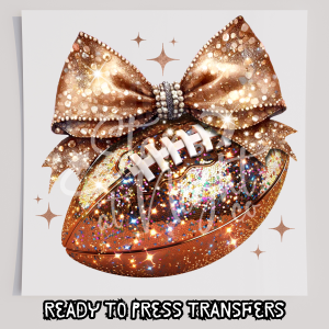 Faux Glitter Football With Brown Bow