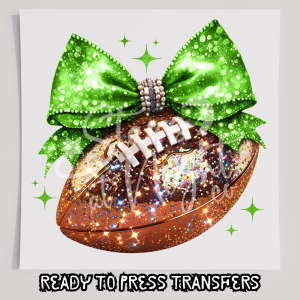 Faux Glitter Football With Green Bow