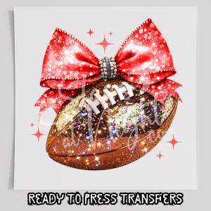 Faux Glitter Football With Red Bow