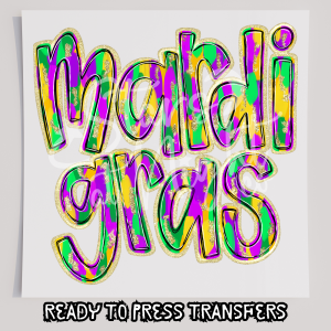 Faux Glitter Mardi Gras Words