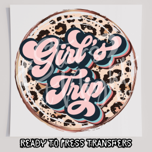 Girls Trip Pink Leopard Print Circle