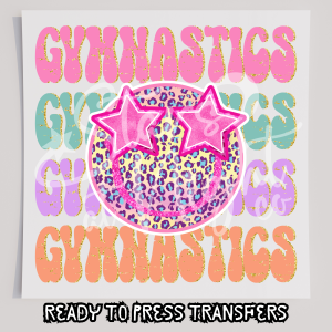 Gymnastics Cheetah Smiley Face