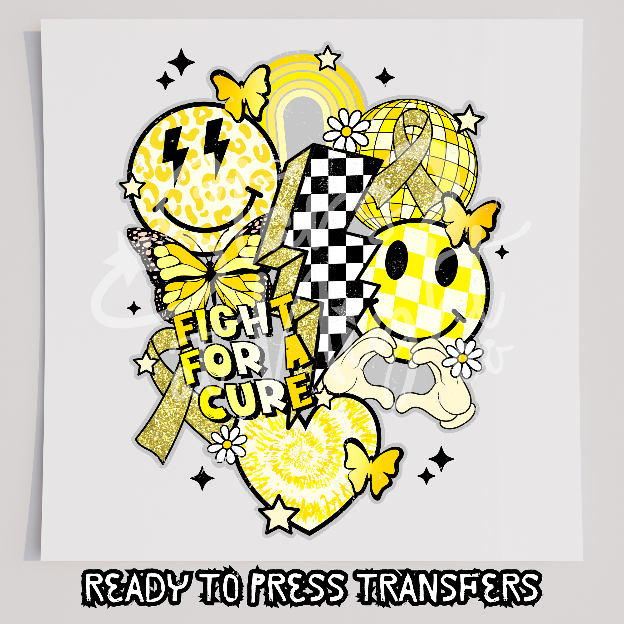 Retro Childhood Cancer Collage