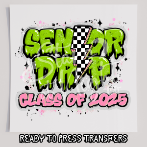 Senior Drip Green And Pink