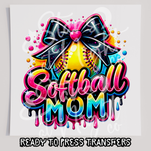 Softball Mom Drip With Bow